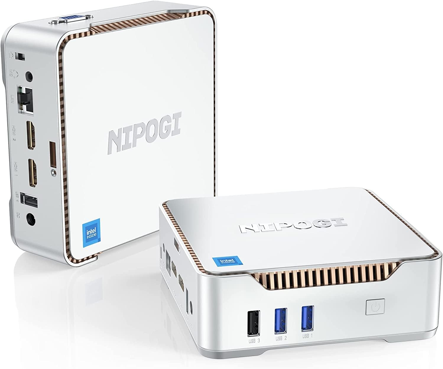 NiPoGi Mini PC Windows 11 Pro, 12GB DDR4/256GB M.2 SATA SSD, Ιntel