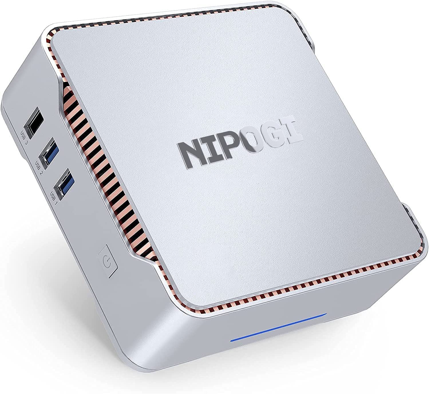 NiPoGi Mini PC Windows 11 Pro, 8GB DDR4/128GB M.2 SATA SSD, Ιntel Celeron  J4125 Processor(up to 2.7GHz) Micro Desktop Computer, Support 2 HDMI/VGA