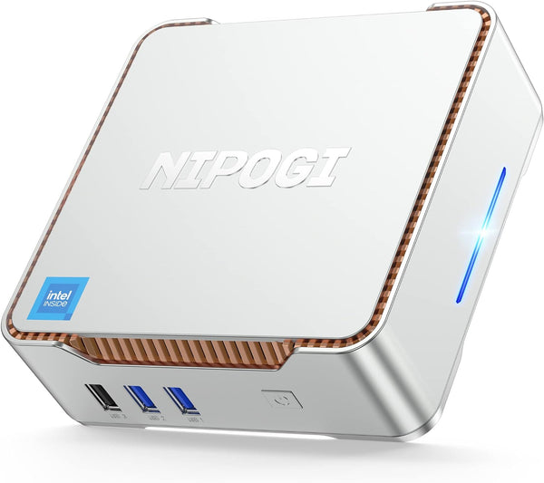 NiPoGi Mini PC Intel Alder Lake-Ν95 12th(up to 3.4GHz),8GB RAM 256GB M.2 SSD Mini Computer W-11, Gigabit Ethernet, 4K UHD, Dual Wi-Fi, BT 4.2, Mini Desktop PC for Home/Business/School