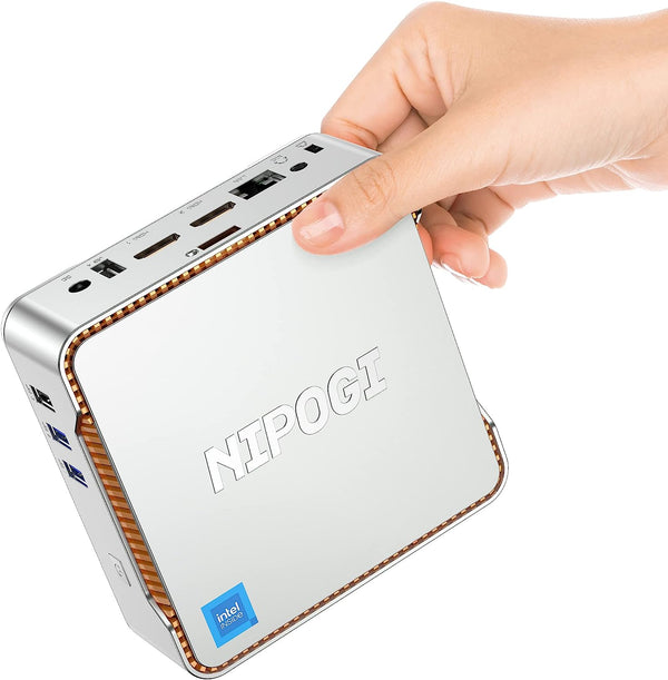 NiPoGi Mini PC Windows 11 Pro, 12th Intel Alder Lake-Ν95 (up to 3.4GHz) 8GB RAM 256GB M.2 SSD Mini Computer, Gigabit Ethernet, 4K UHD, Dual Wi-Fi, BT 4.2, Mini Desktop PC for Home/Business/School