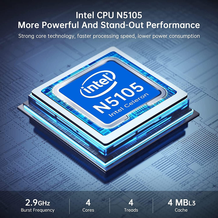 NiPoGi GK3 PRO Mini PC, Intel Celeron N5105, 2,9GHz, 16GB RAM 512GB M.2  SSD, Win 11 Pro Mini Desktop - Preisjäger