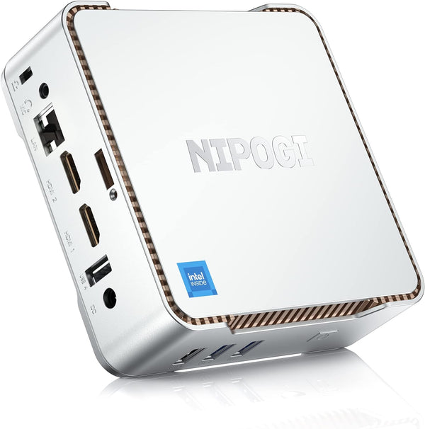 NiPoGi Mini PC Intel Alder Lake-Ν95 12th(up to 3.4GHz),16GB RAM 1TB M.2 SSD Mini Computer, Gigabit Ethernet, 4K UHD, Dual Wi-Fi, BT 4.2, Mini Desktop PC for Home/Business/School